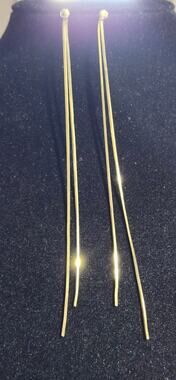 925 Italy Sterling Silver 4" Linear Chain Shoulder Duster Post Back Earrings
